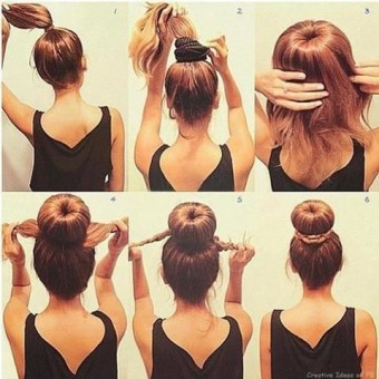 Step by step: cómo hacerte un moño alto con trenzas 9