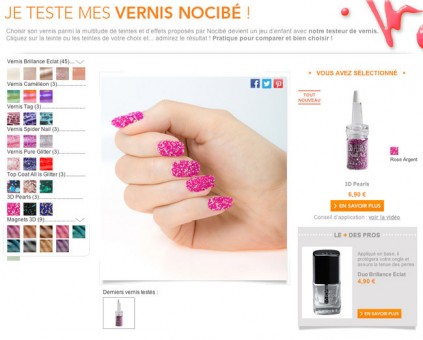 Probador virtual de esmaltes de uñas con Nocibé 3